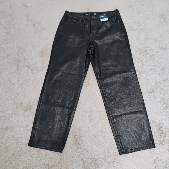 Woman's Jeans Black Denum Metallic Finish size 12 - Picture 1 of 8